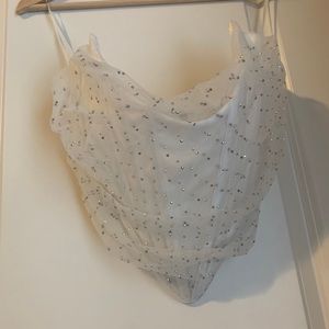 Fashion Nova Draped in Rhinestones Top size L